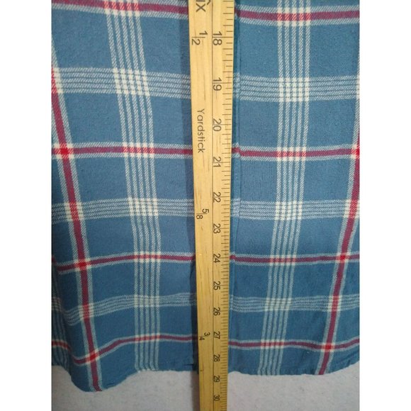 NWT Lucky Brand Blue Plaid Flannel Long Sleeve Shirt Mens Size Large - Picture 6 of 11